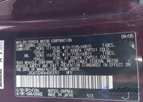 2006 Scion Xb z USA, uszkodzony, nr VIN JTLKT324064042093